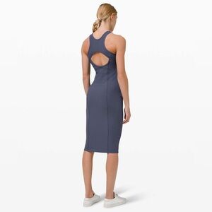 Lululemon Brunch and Back Dress
Stone Blue size 10 ribbed built in bra athletic